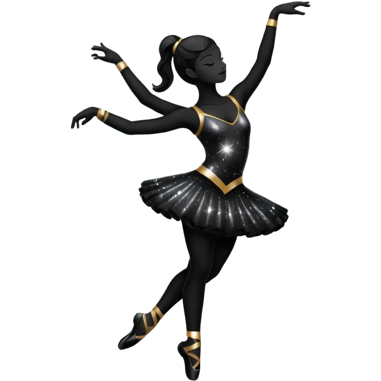 silhouette of a dancer with sparkles emoji