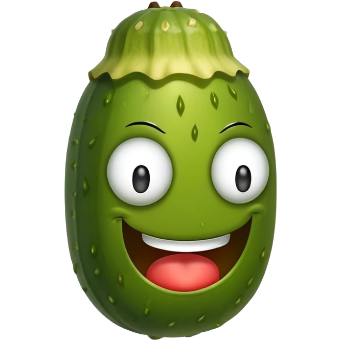 Evil smirking pickle  emoji