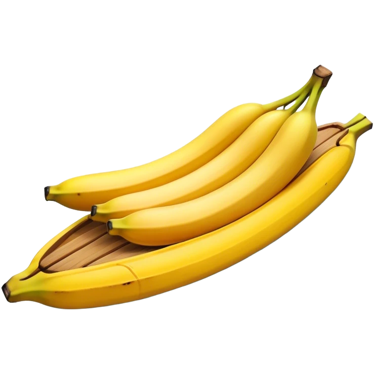 Banana floating on raft with orange emoji