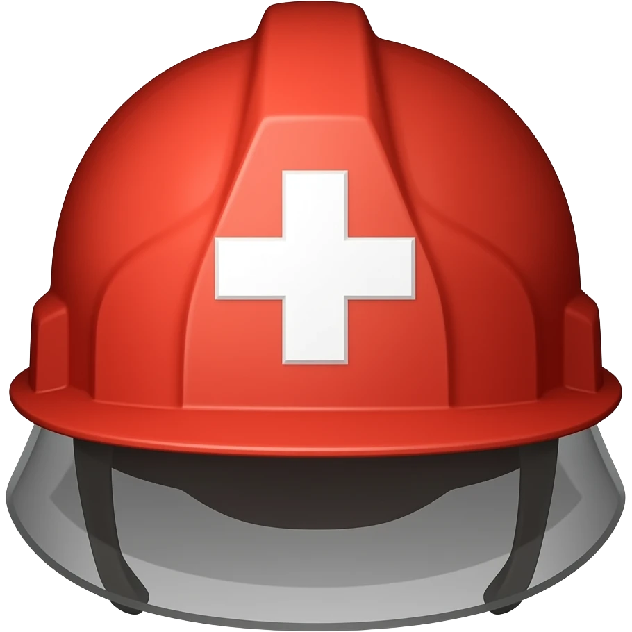 rescue red helmet with white cross emoji
