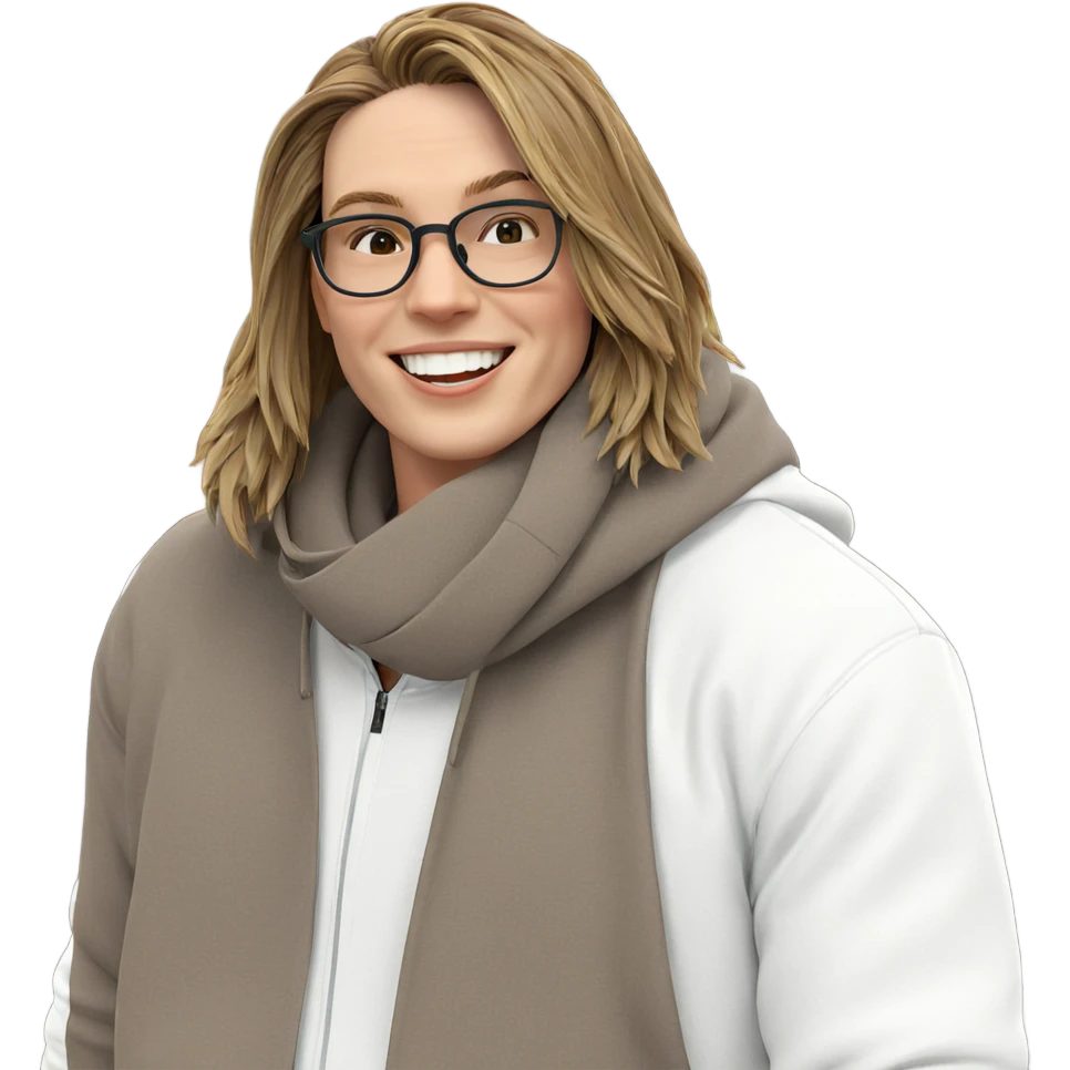 smiling boy with glasses outdoors emoji