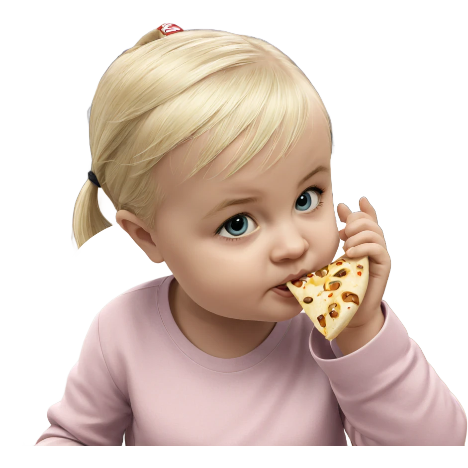 blonde girl enjoying her meal emoji