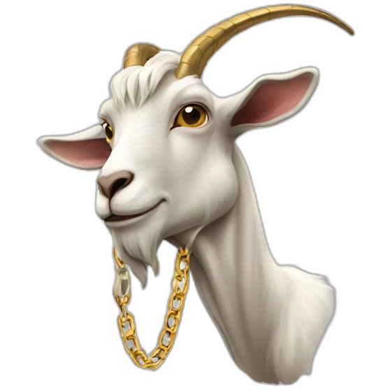 GOAT smoking  with golden chain emoji