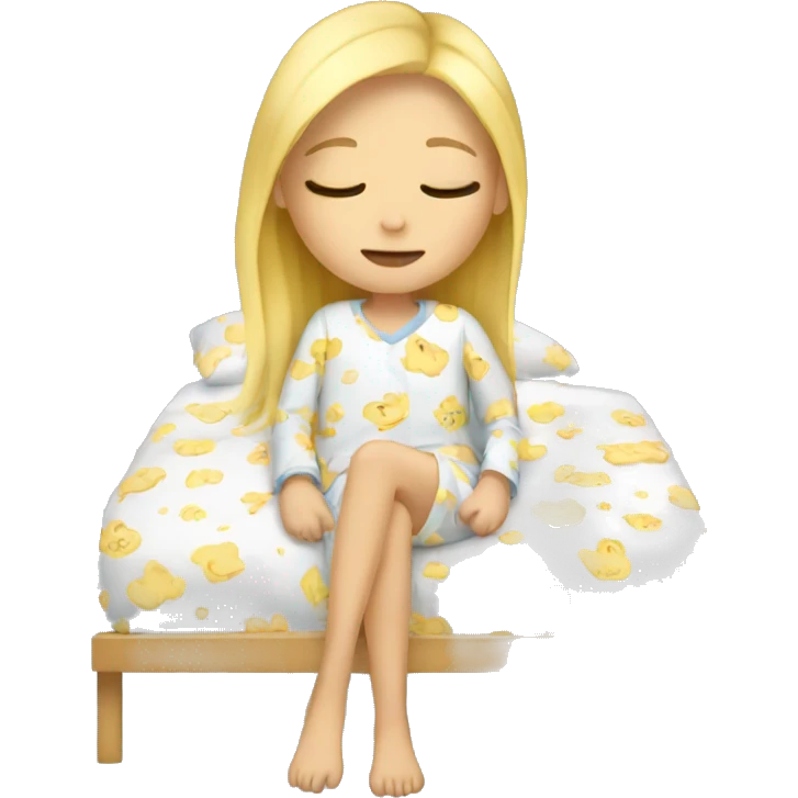 Blond Girl sleeping with pajamas  emoji