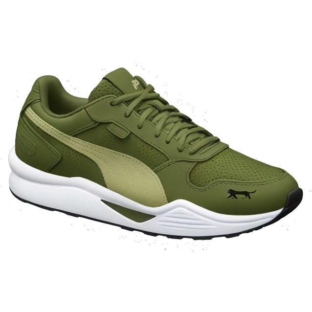 Olive green puma running shoes emoji