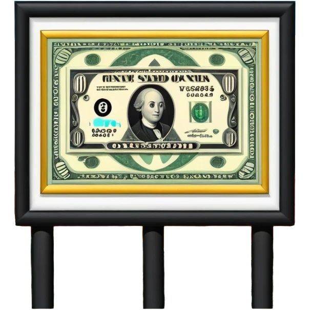 money and a billboard advertisement emoji