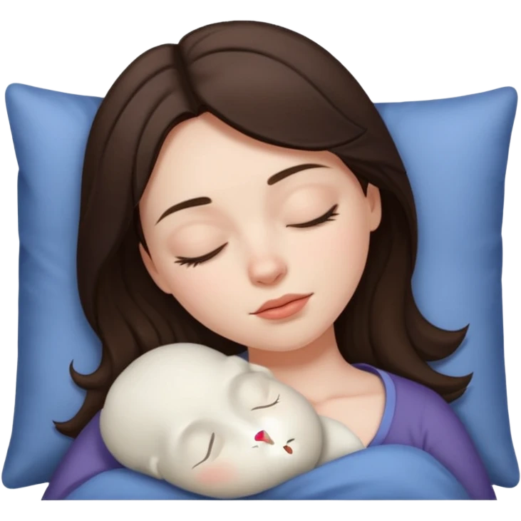 Brunette girl sleeping emoji