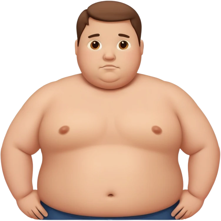 overweight male body no abs emoji