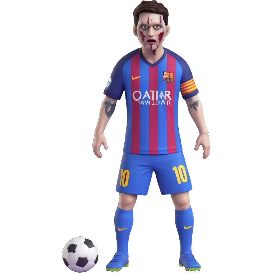 Lionel Messi as a zombie emoji