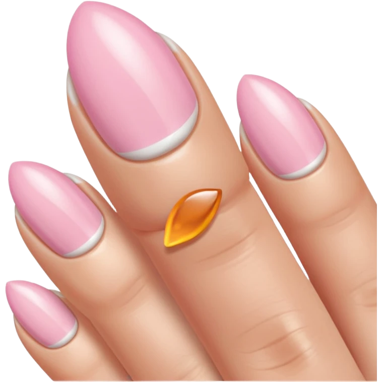 French tip nails, almond shaped emoji