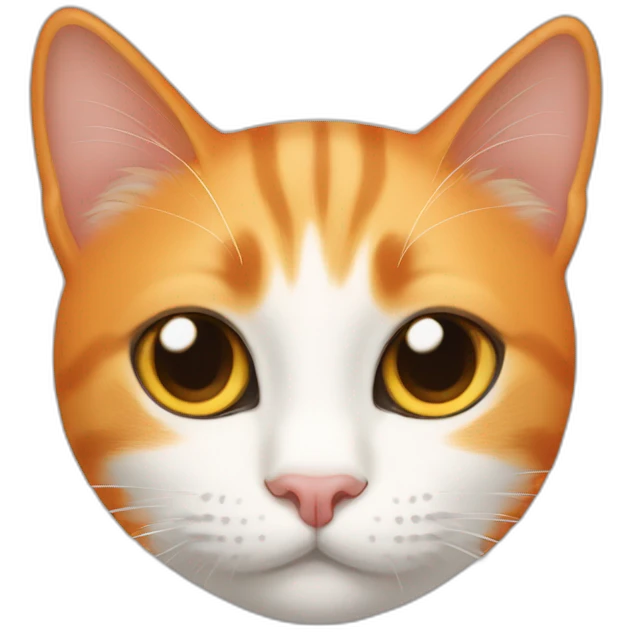 an orange and withe cat (an orange mark that looks like eyebrows) cat emoji