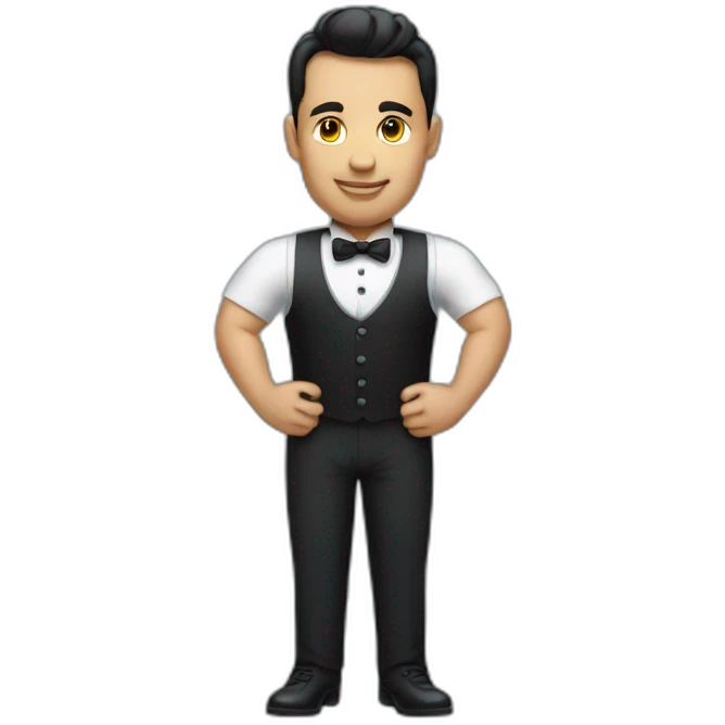 Strongman Waiter with formal dress code emoji