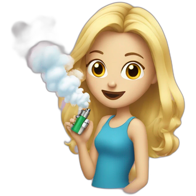 blonde girl vaping emoji
