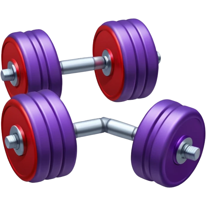 one purple red dumbbell, fitness weight emoji