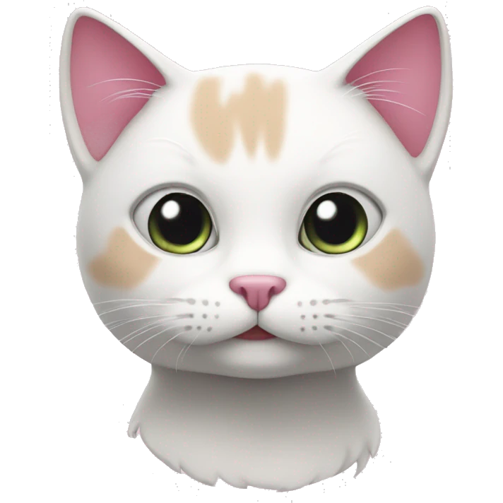 white and pink cat  emoji