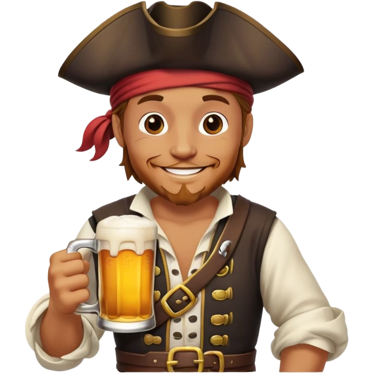 pirate drinking beer emoji