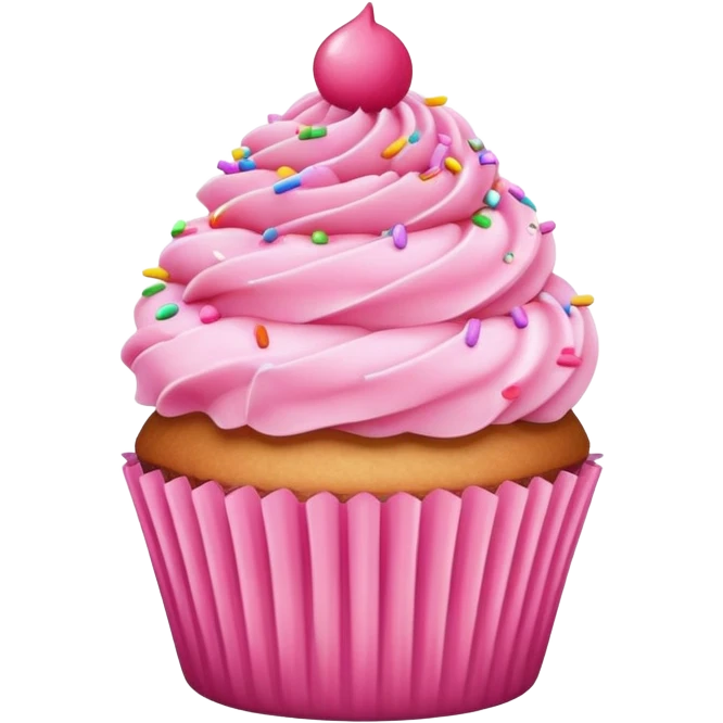 Cupcake with pink icing emoji
