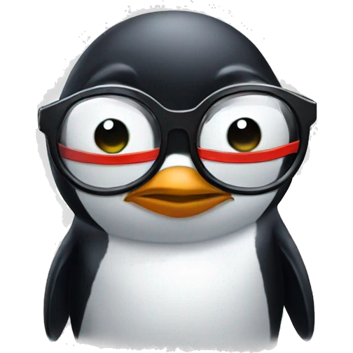 penguin with superhero glasses emoji