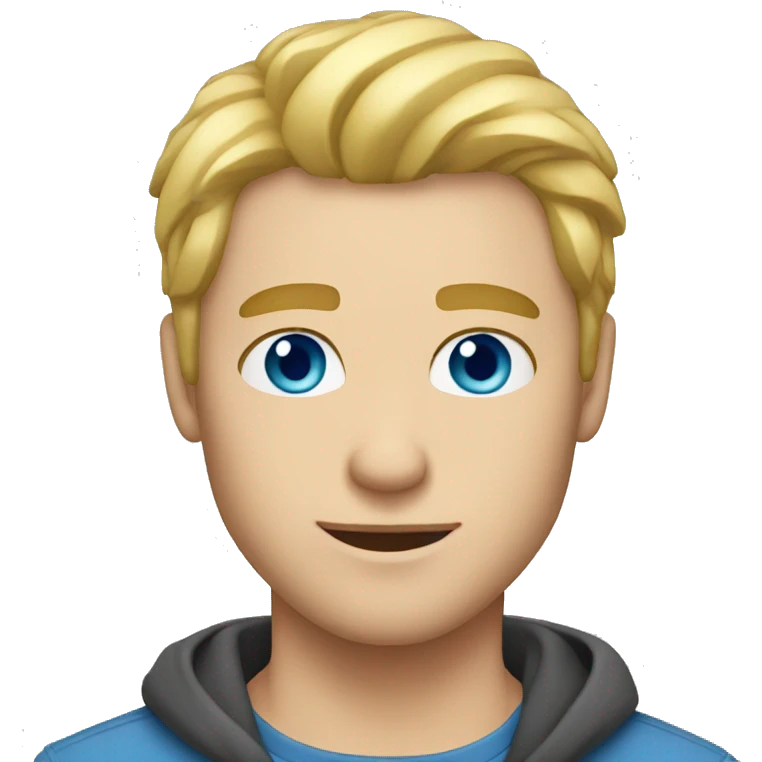 man it blue eyes blonde hair glass emoji
