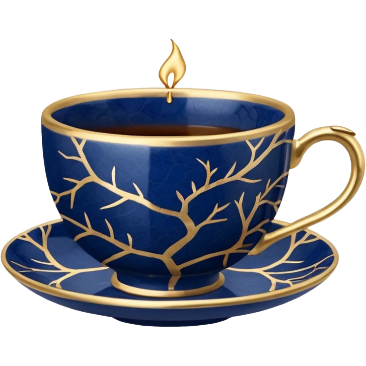 kintsugi navy blue tiny tea cup emoji