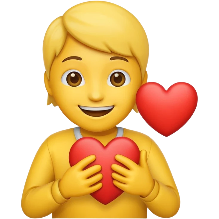 Emoji holding heart emoji