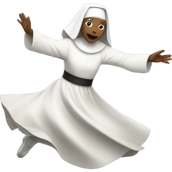 white Nun dancing  emoji