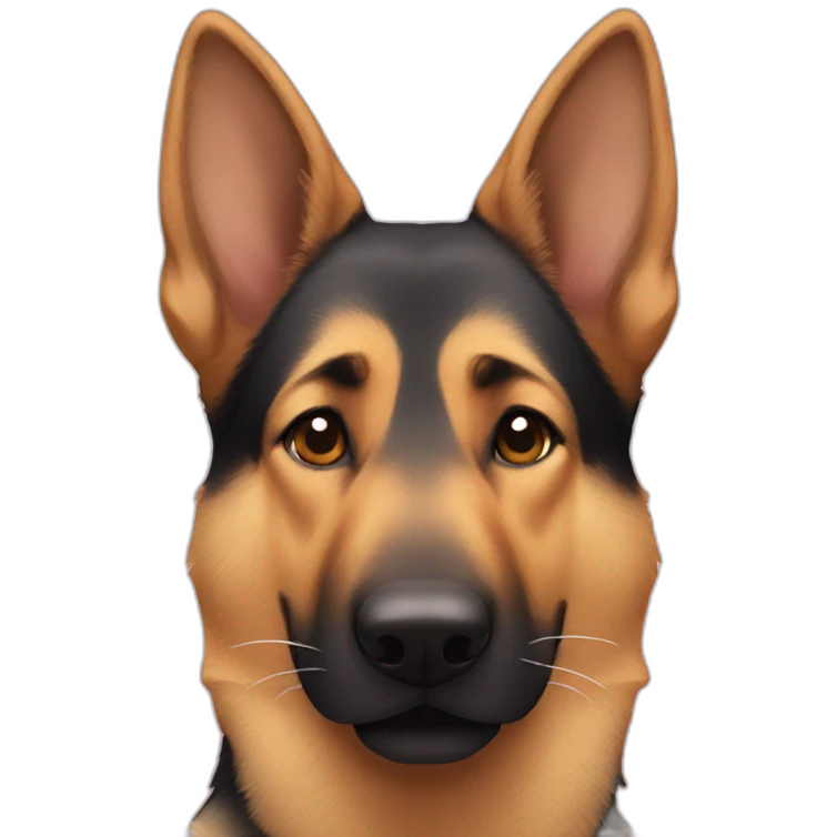 German shepherd covering face with paws emoji