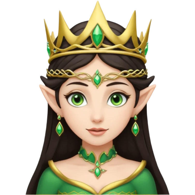 elf woman wearing tiara and dark hair emoji