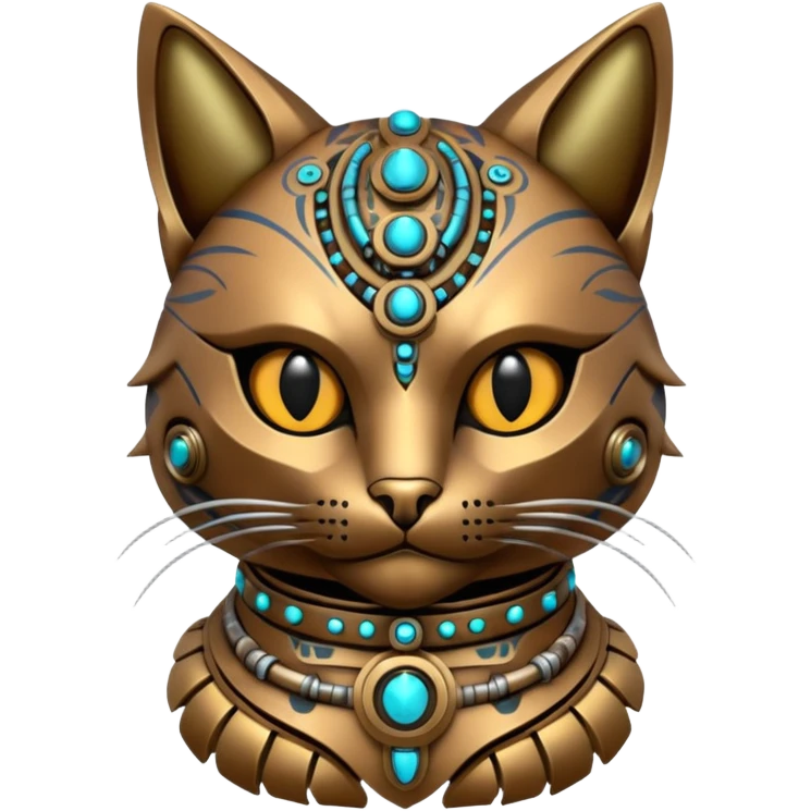 tribal shaman cat cyberborg emoji