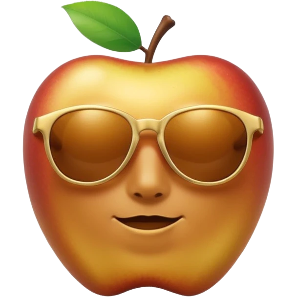 faceless golden apple with sunglasses emoji