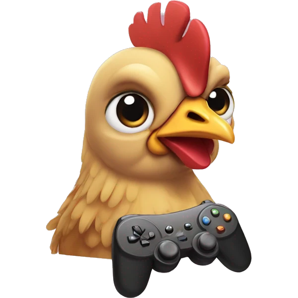 Chicken playing video game  emoji