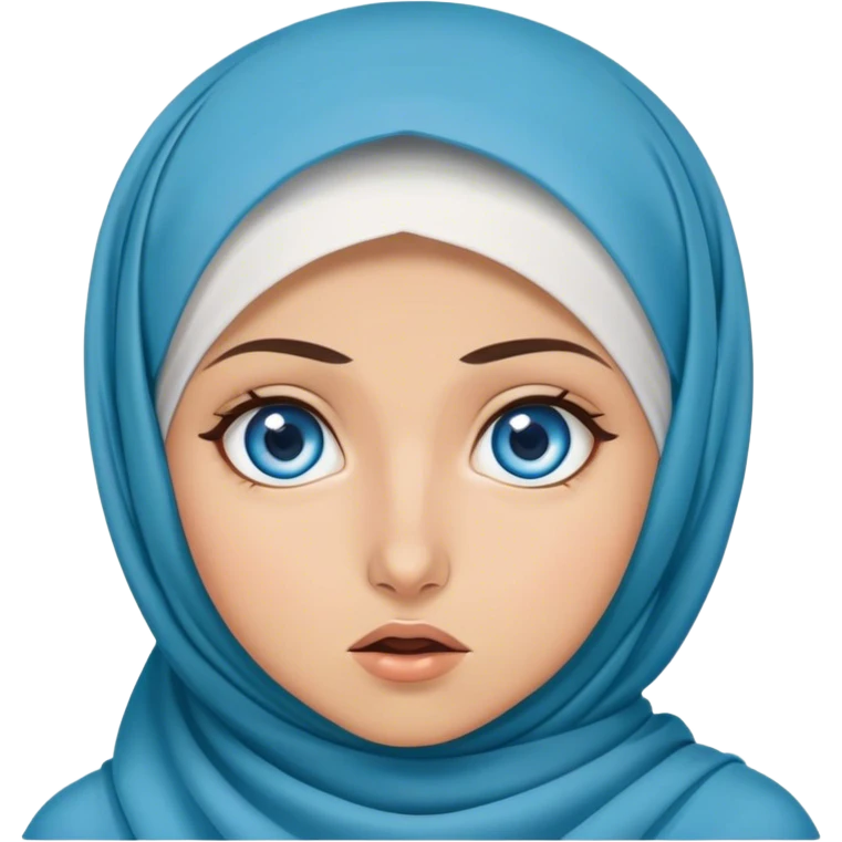 Turkish beautiful finish Konya girl blue eyes with hijab and islamic dress she’s in shock  emoji