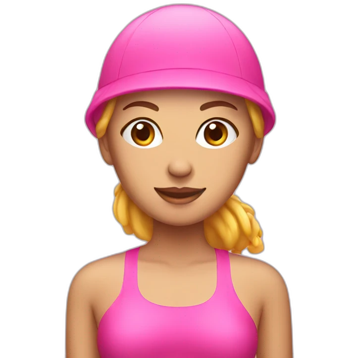 woman with pink swimcap emoji