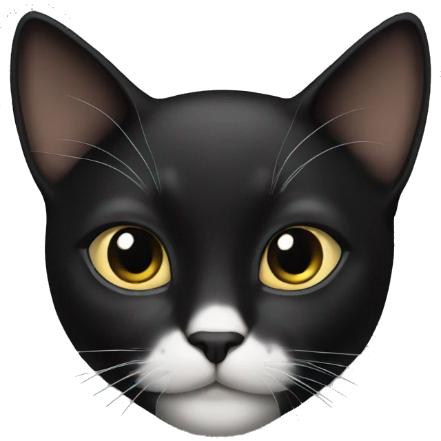 Black cat with white emoji