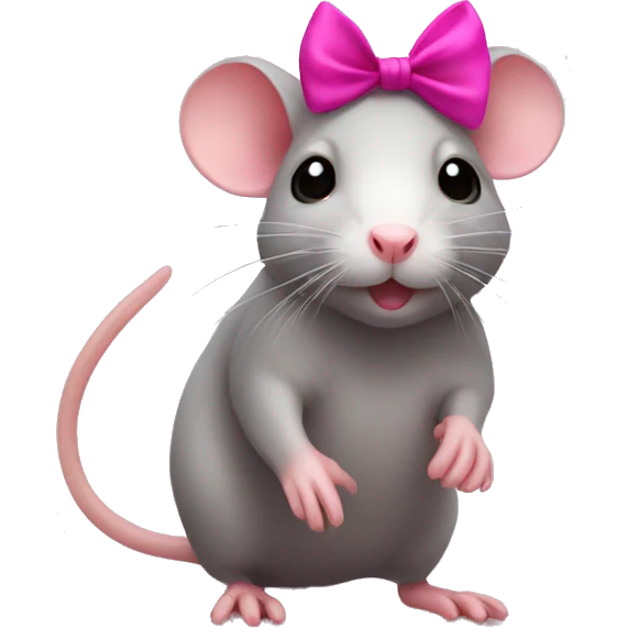 cute rat with a pink bow emoji