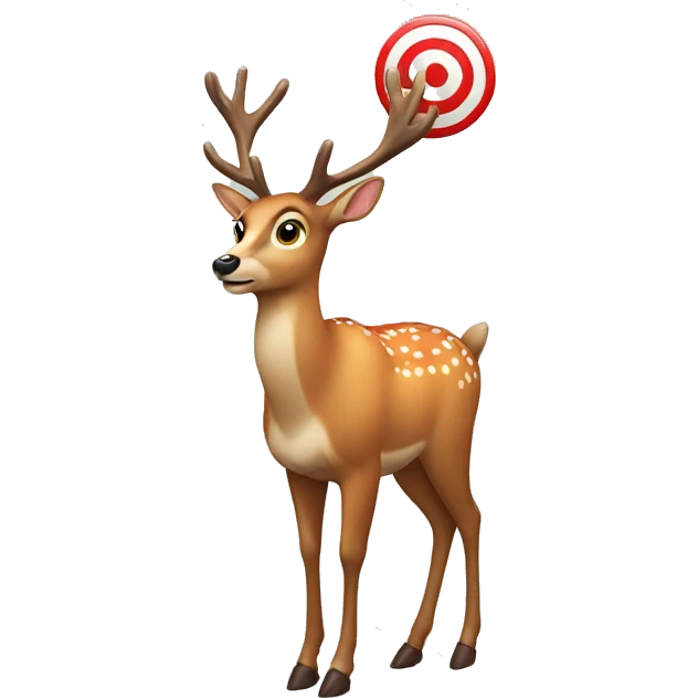Deer with target emoji