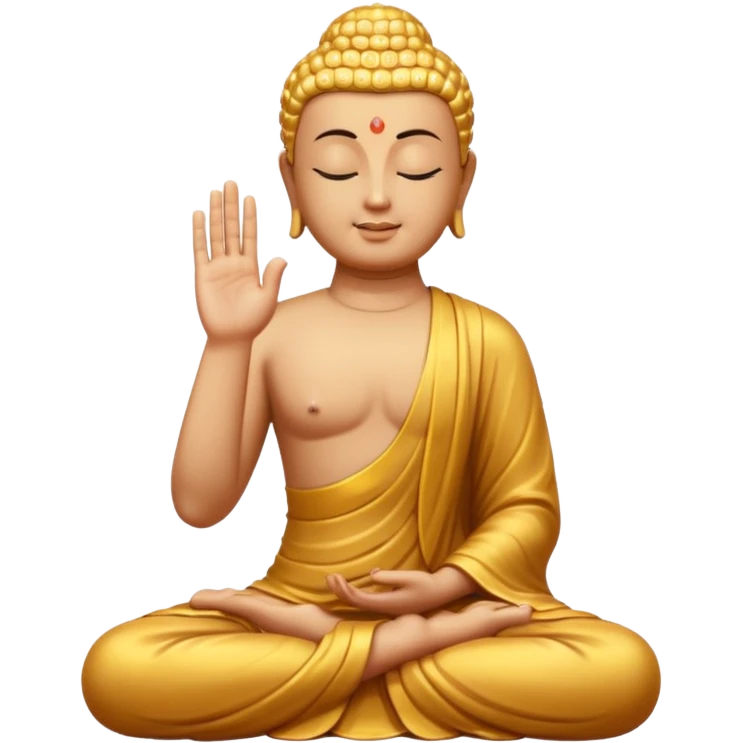 Buddha makes a namaste  emoji