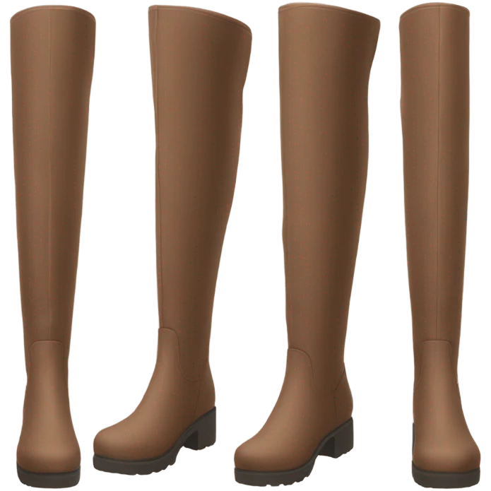 pastel brown chunky knee high boots emoji