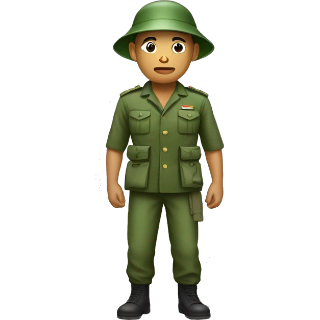 North Vietnamese soldier wearing a bucket hat and a green uniform  emoji
