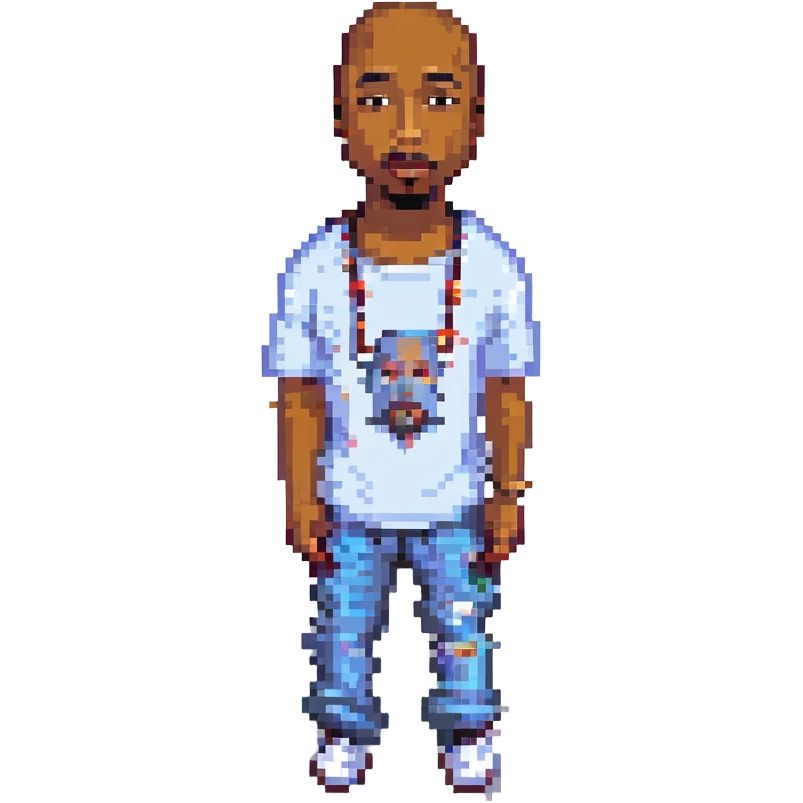 2Pac в полный рост, no background emoji