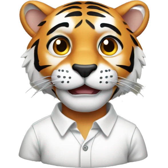 Tiger with white shirt  emoji