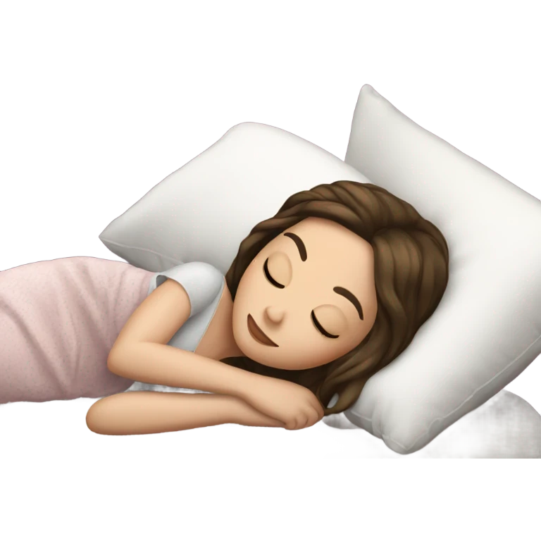 sleeping beauty brunette white girl with a silk pillow emoji