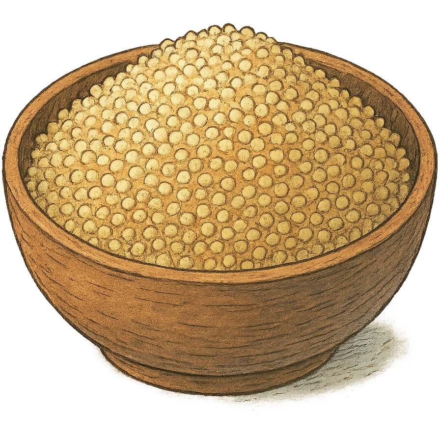 ghibli style hand-drawn bowl of quinoa grains emoji