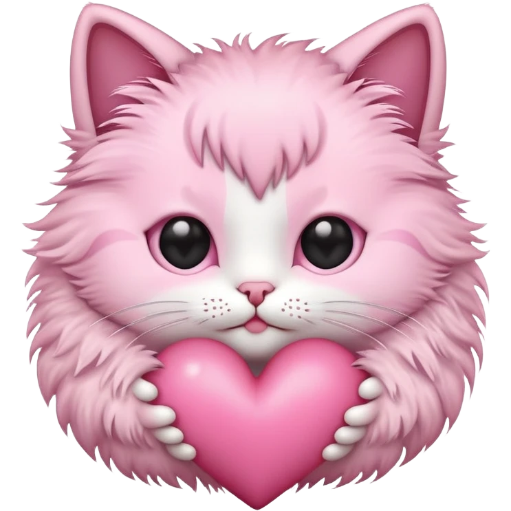 baby pink heart emoji with cat emoji