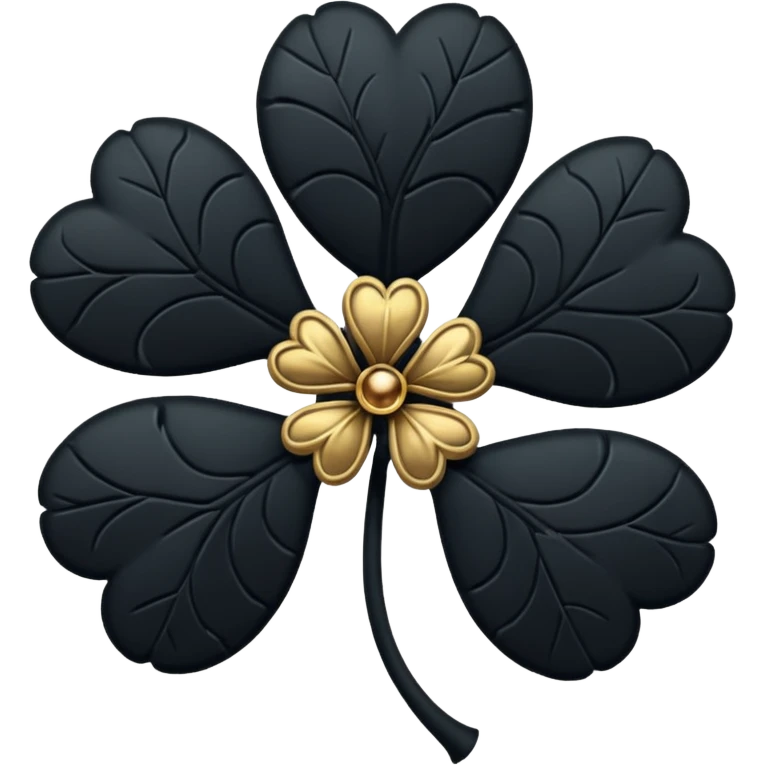 Trébol negro de cinco hojas emoji