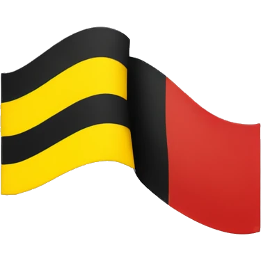 A flag A wavy black and red rectangle with a medium sized yellow circle in the middle emoji
