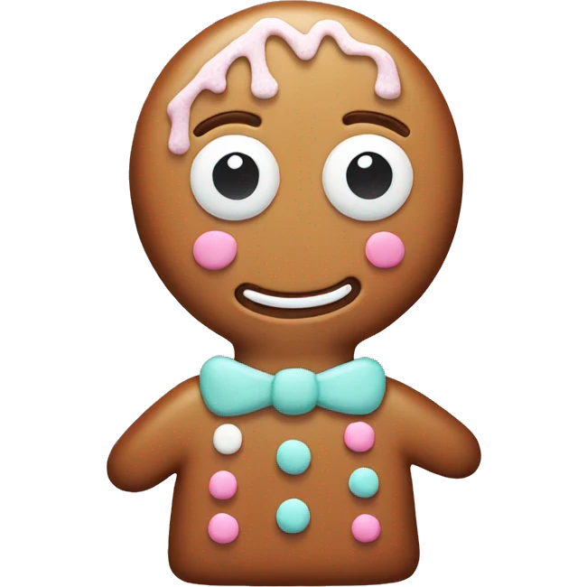 Pastel gingerbread man emoji
