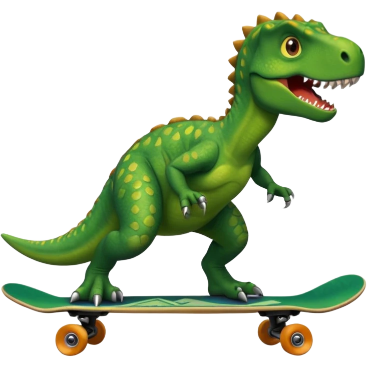 Dinosaur on a skateboard emoji