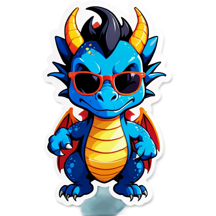 Dragon with sunglasses emoji