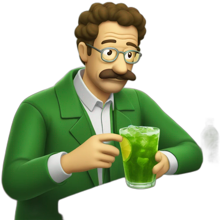 Ned flanders drinking mojito emoji